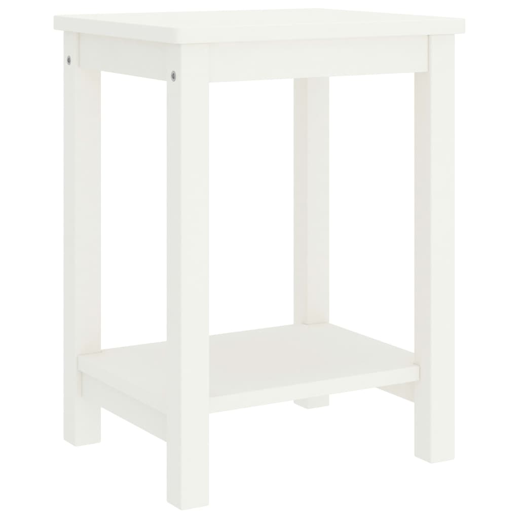 sengebord 35x30x47 cm massivt fyrretræ hvid