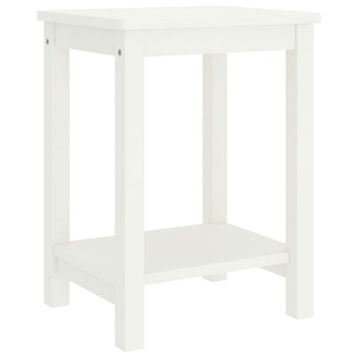 sengebord 35x30x47 cm massivt fyrretræ hvid