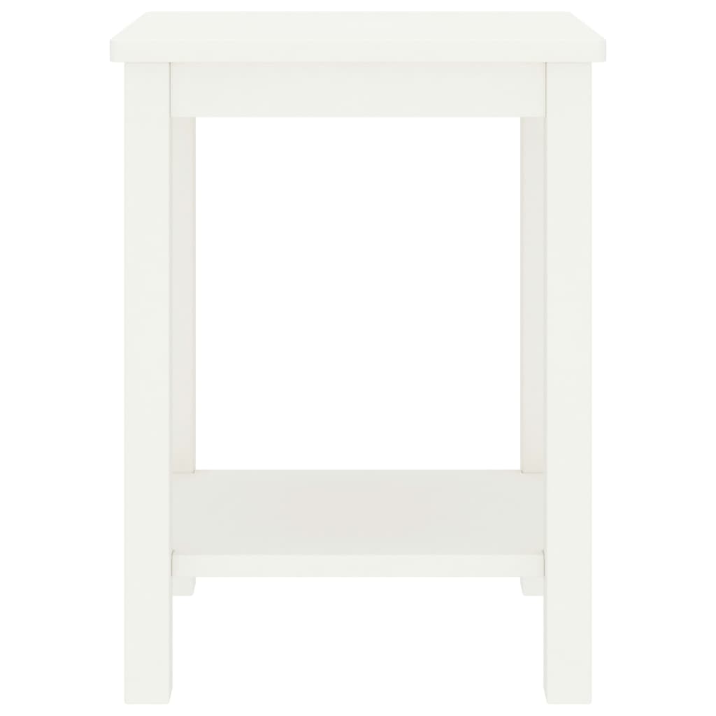 sengebord 35x30x47 cm massivt fyrretræ hvid