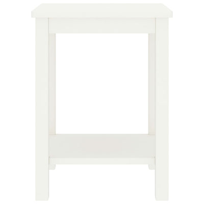 sengebord 35x30x47 cm massivt fyrretræ hvid