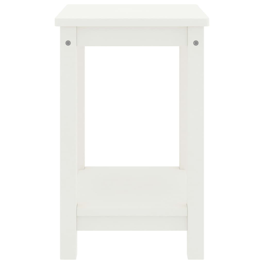 sengebord 35x30x47 cm massivt fyrretræ hvid