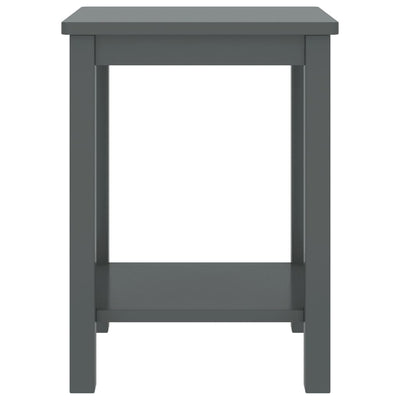 sengebord 35x30x47 cm massivt fyrretræ mørkegrå