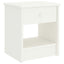 sengebord 35x30x40 cm massivt fyrretræ hvid