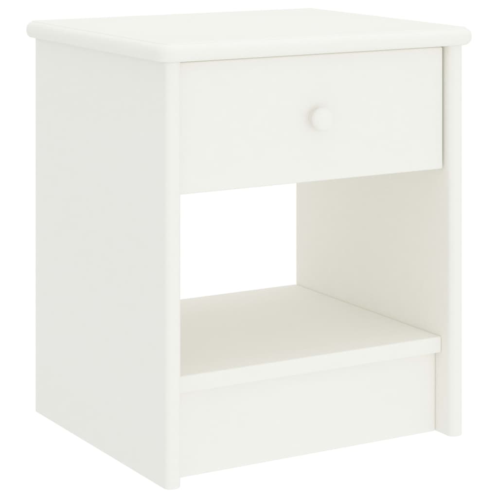 sengebord 35x30x40 cm massivt fyrretræ hvid