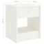 sengebord 35x30x40 cm massivt fyrretræ hvid