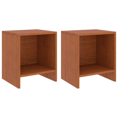 sengeborde 2 stk. 35x30x40 cm massivt fyrretræ honningbrun