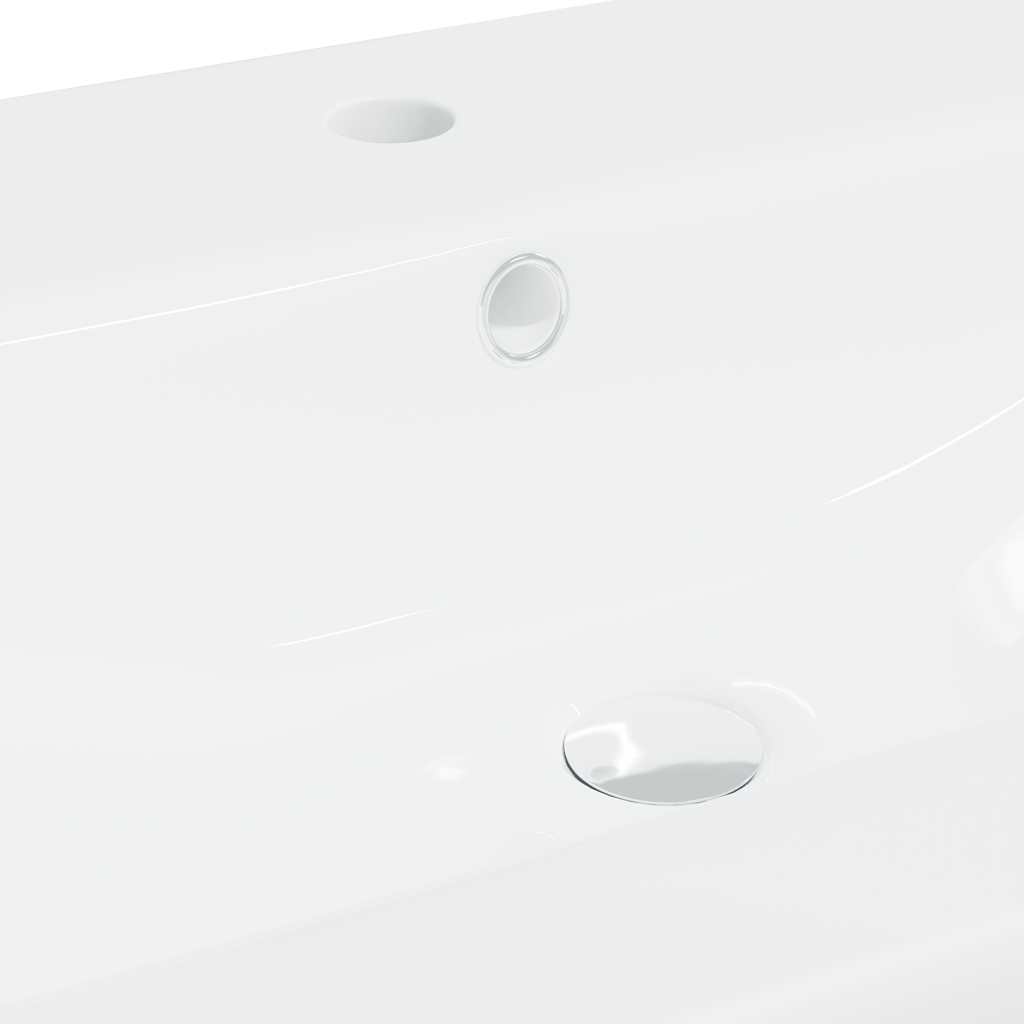 indbygget håndvask med hane 101x39x18 cm keramisk hvid