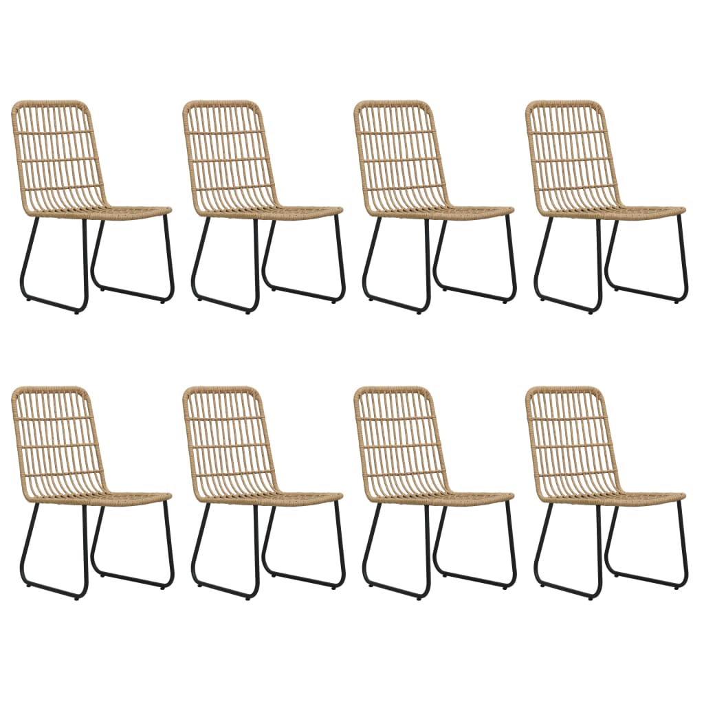 udendørs spisebordssæt 9 dele polyrattan og glas