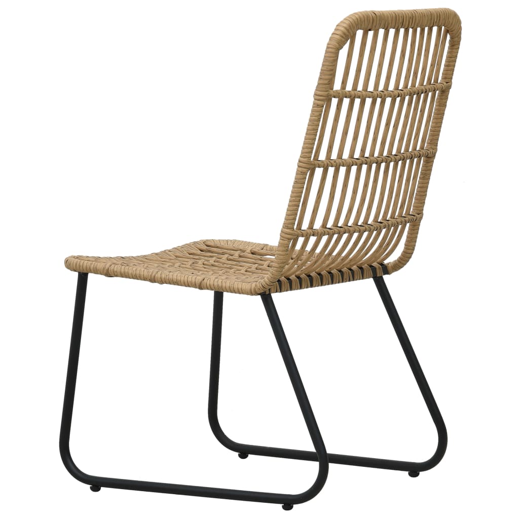 udendørs spisebordssæt 3 dele polyrattan og glas