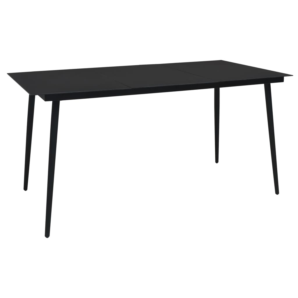 udendørs spisebordssæt 5 dele polyrattan og glas
