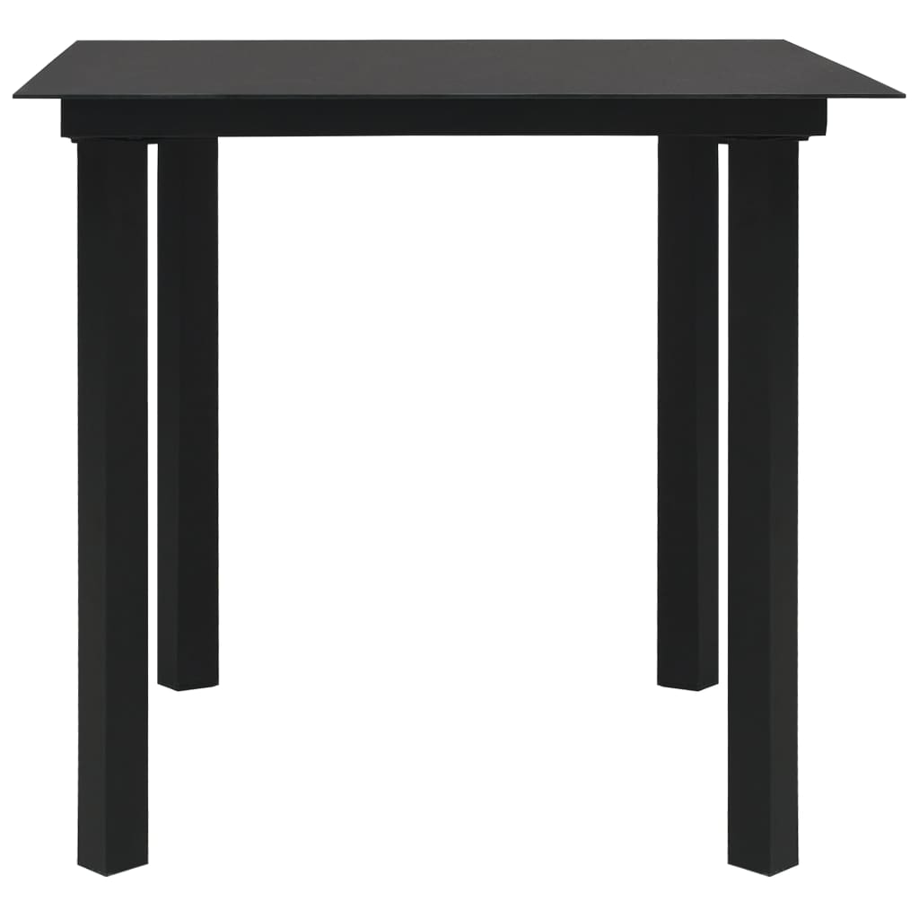 udendørs spisebordssæt 3 dele polyrattan og glas