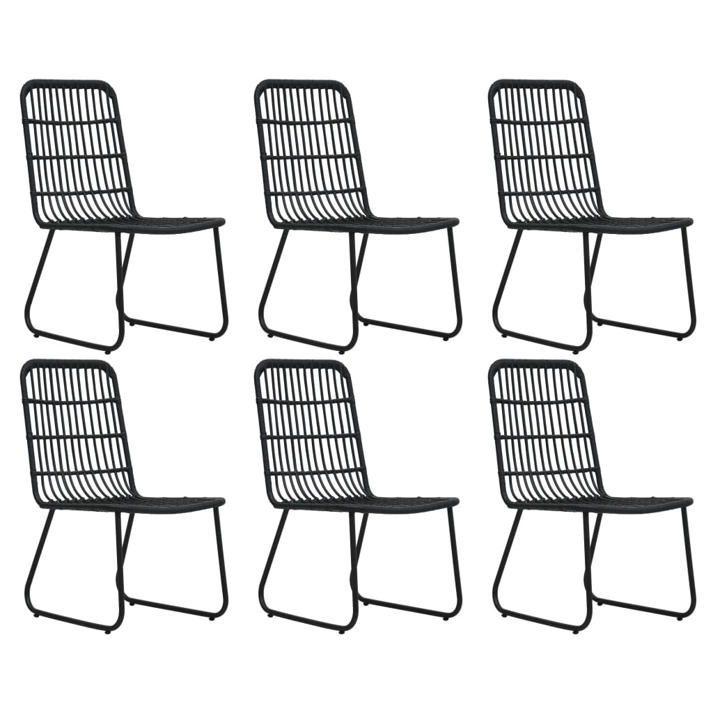 udendørs spisebordssæt 7 dele polyrattan og glas