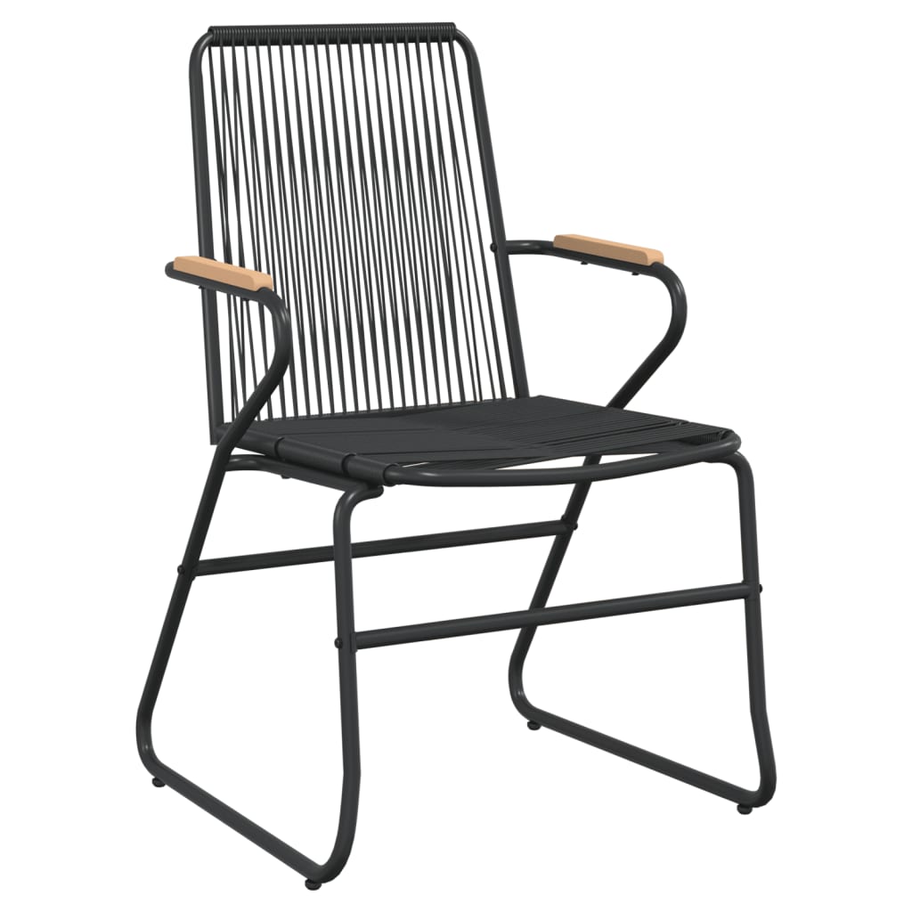 spisebordssæt til haven 7 dele PVC-rattan sort