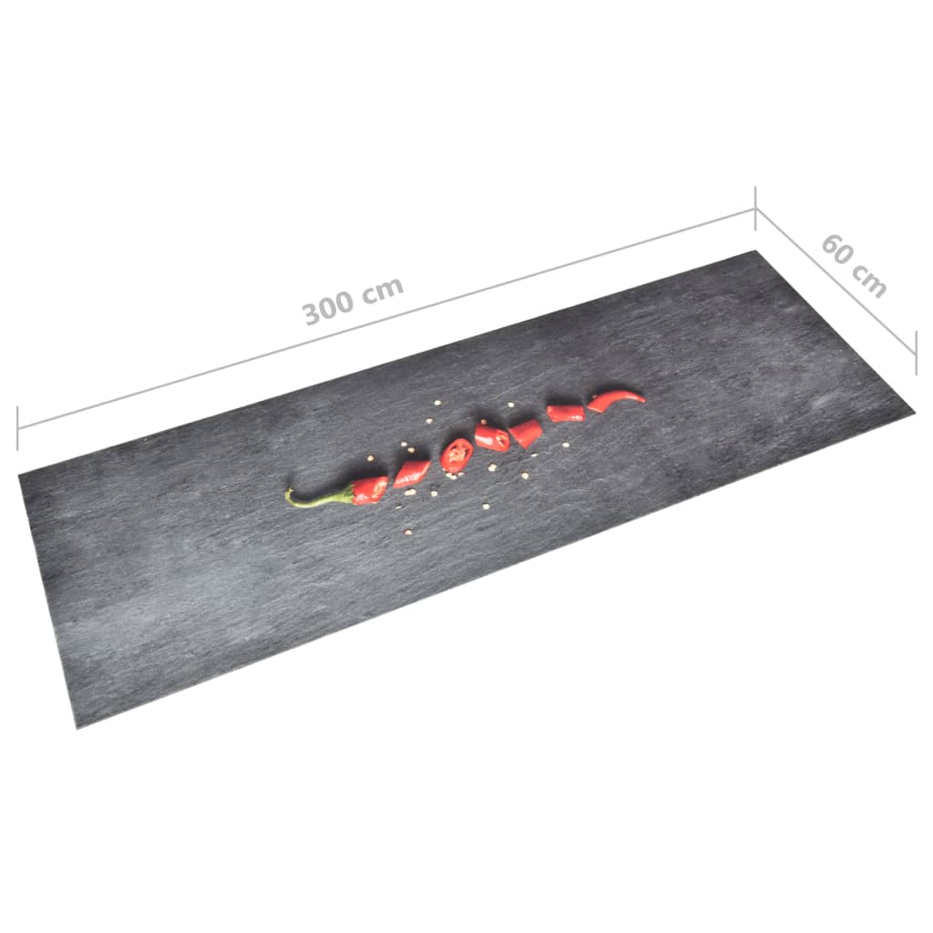 vaskbar køkkenmåtte 60x300 cm chili