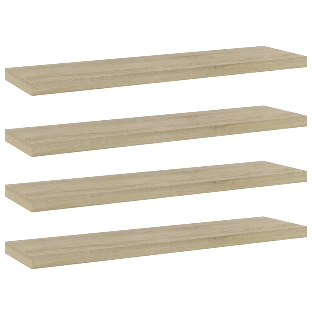 boghylder 4 stk. 40x10x1,5 cm konstrueret træ sonoma-eg