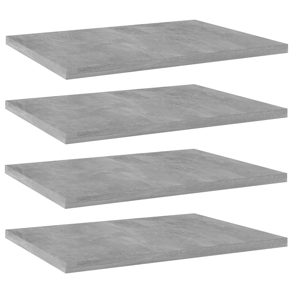 boghylder 4 stk. 40x30x1,5 cm konstrueret træ betongrå