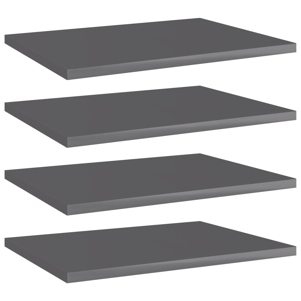 boghylder 4 stk. 40x30x1,5 cm konstrueret træ grå højglans billede