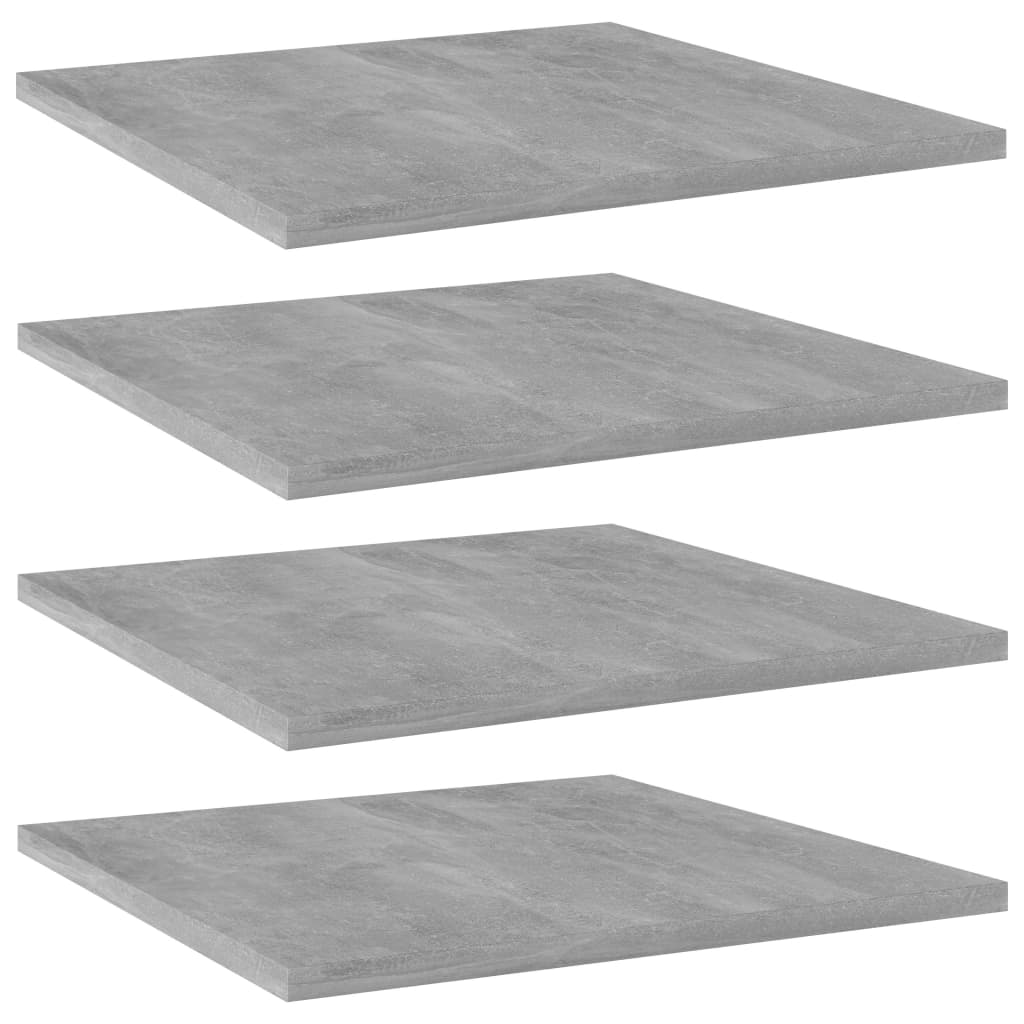 boghylder 4 stk. 40x40x1,5 cm konstrueret træ betongrå