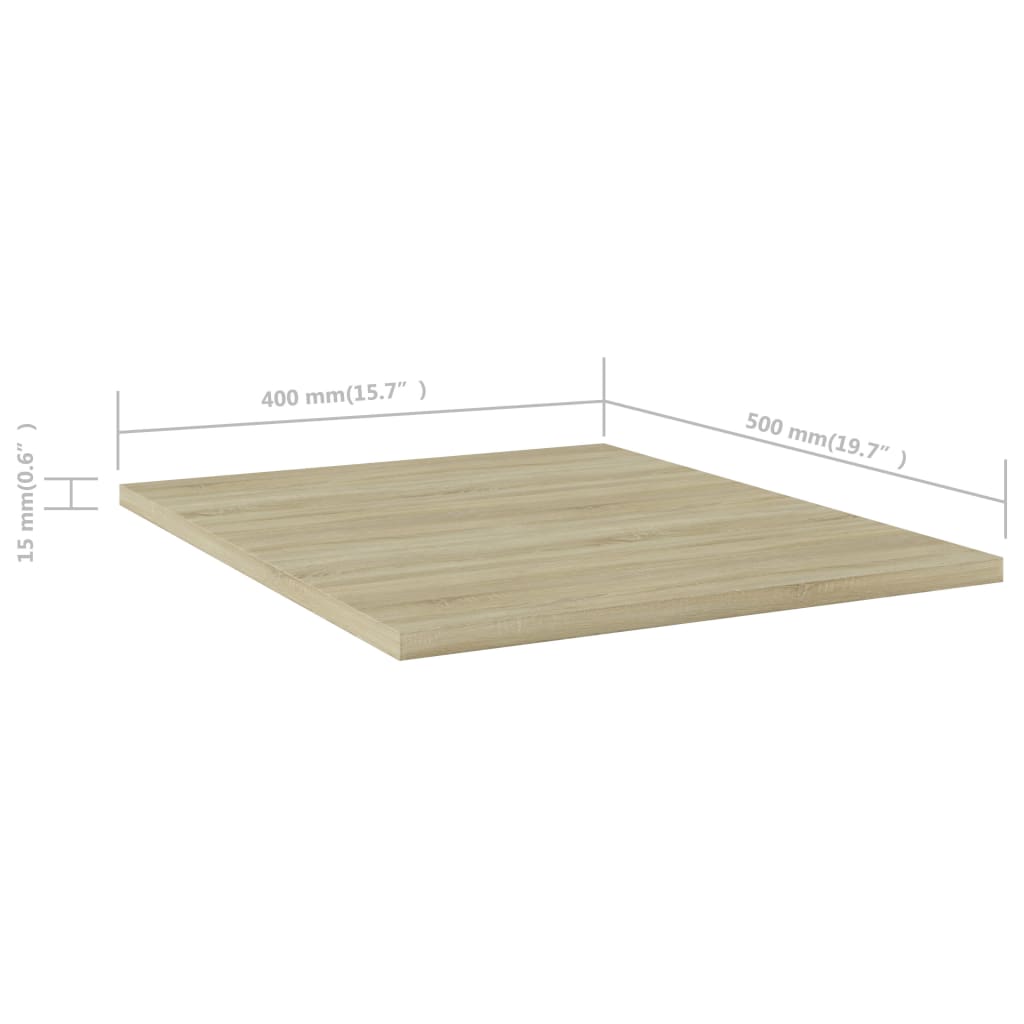 boghylder 8 stk. 40x50x1,5 cm konstrueret træ sonoma-eg