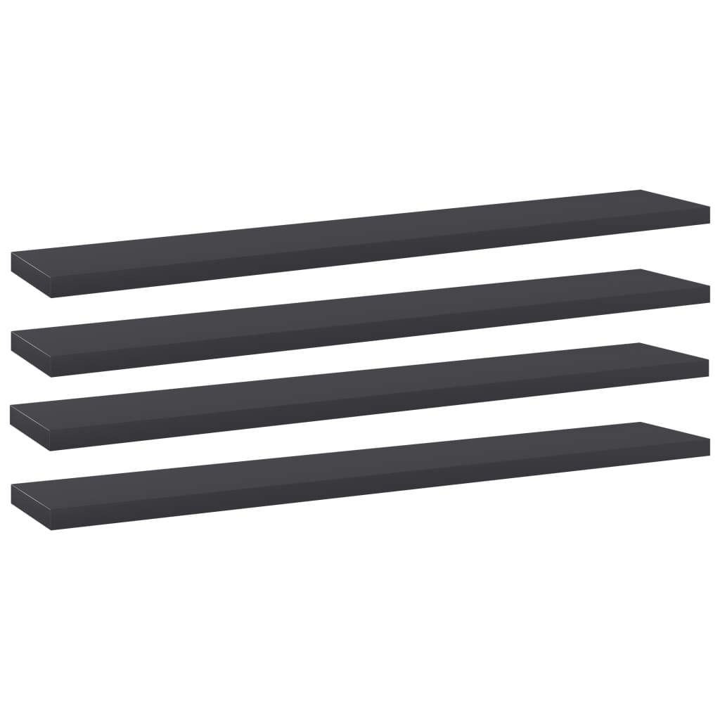 Boghylder 40X10X1,5 Cm Konstrueret Træ Grå - 4 / 60 x 10 x 1.5 cm