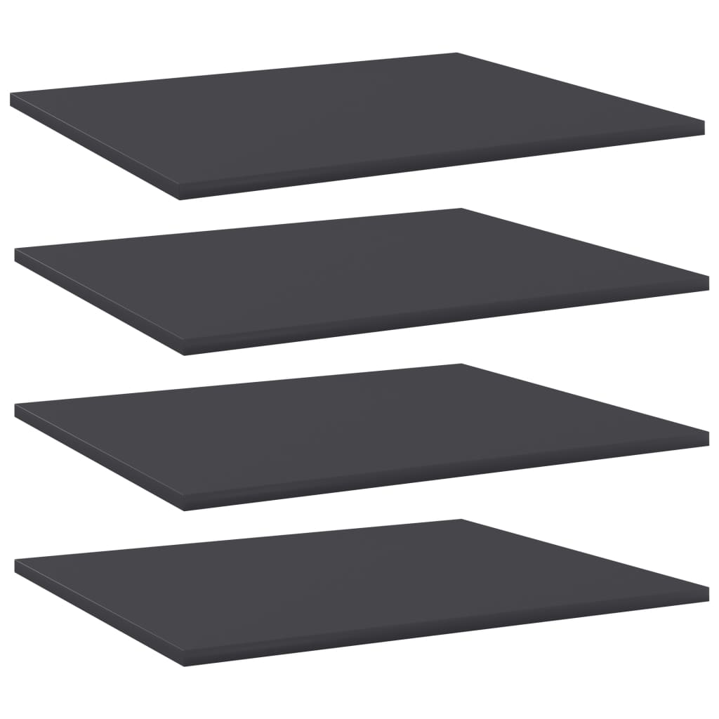 vidaXL boghylder 4 stk. 60x50x1,5 cm spånplade grå