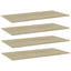 boghylder 4 stk. 80x20x1,5 cm konstrueret træ sonoma-eg