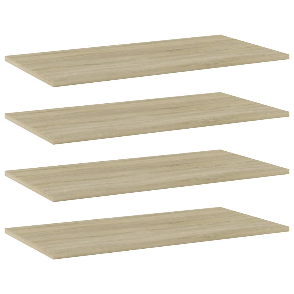 boghylder 4 stk. 80x40x1,5 cm konstrueret træ sonoma-eg billede