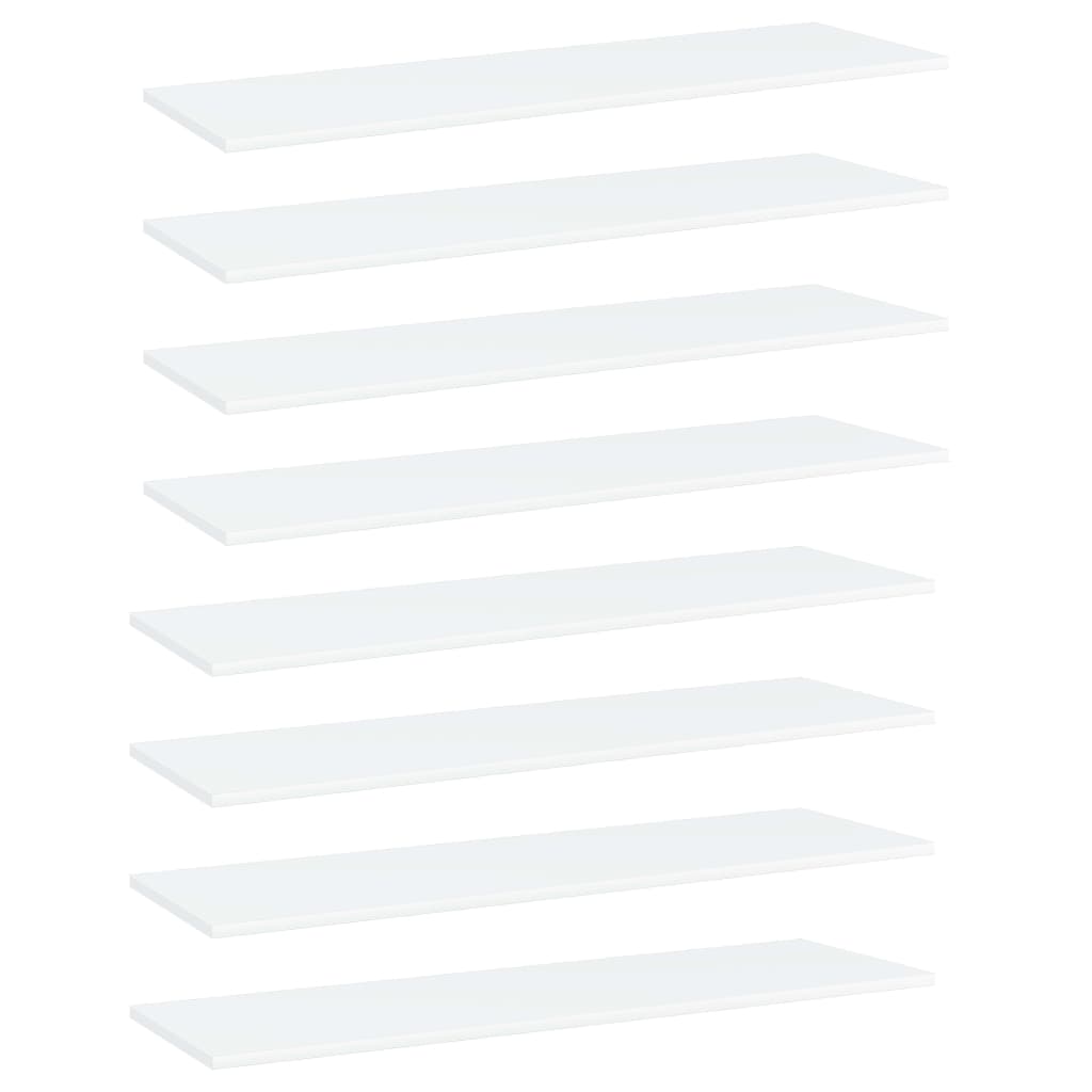 boghylder 8 stk. 100x30x1,5 cm konstrueret træ hvid