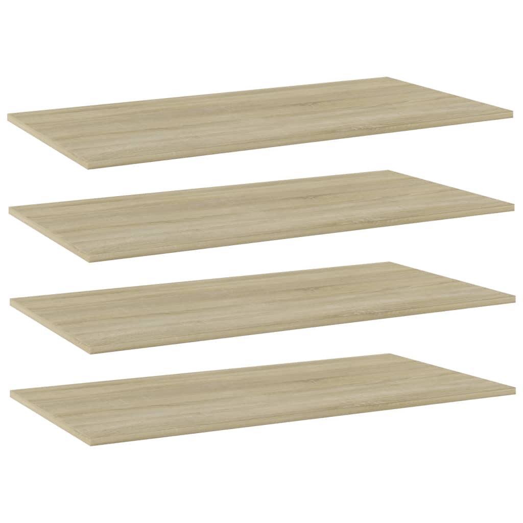 boghylder 4 stk. 100x50x1,5 cm konstrueret træ sonoma-eg