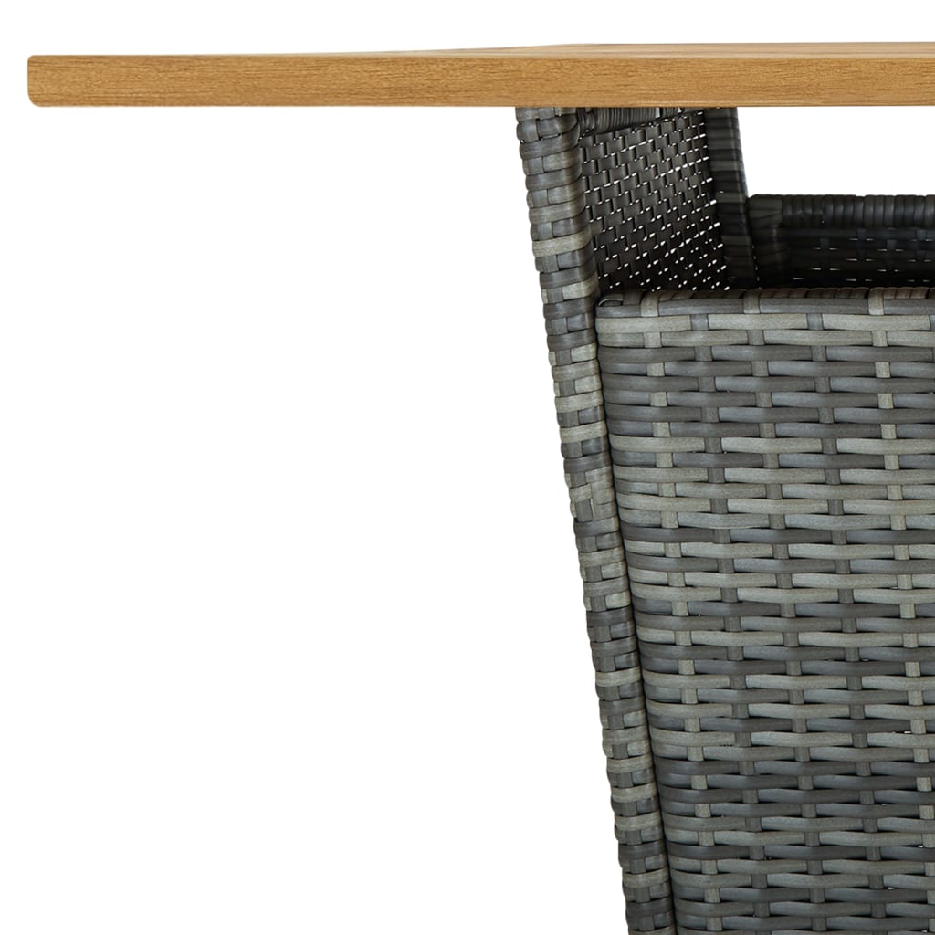 havebarsæt 5 dele med hynder polyrattan grå