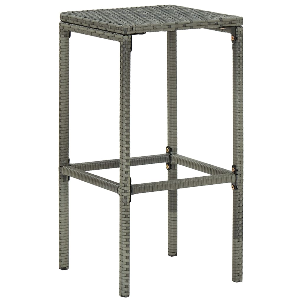 havebarsæt 5 dele med hynder polyrattan grå