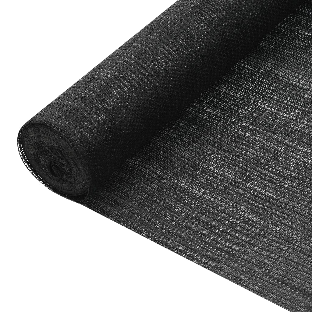 Afskærmning 1,2 × 10 m - HDPE 75 g/m², sort privatlivsnet