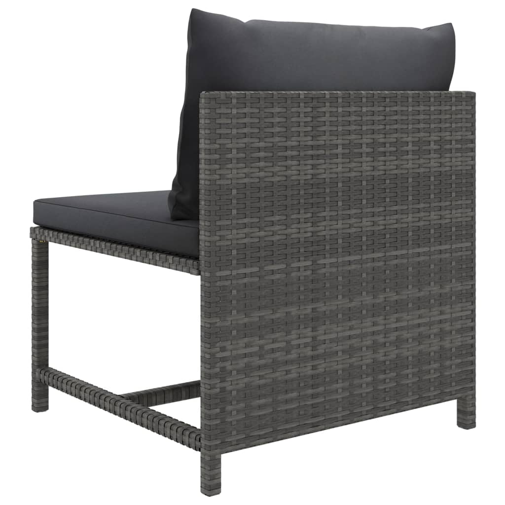 loungesæt til haven 9 dele med hynder polyrattan grå