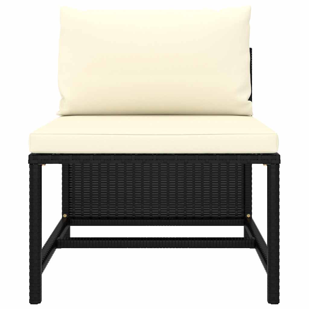 loungesæt til haven 9 dele med hynder polyrattan sort