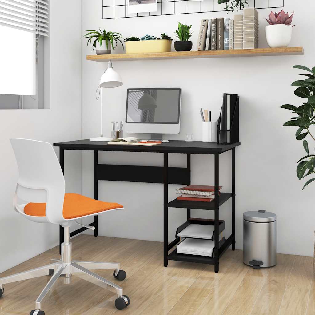 computerbord 105x50x72 cm MDF og metal sort billede