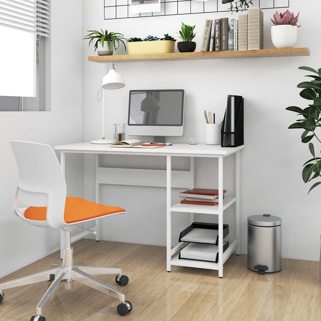 computerbord 105x50x72 cm MDF og metal hvid billede