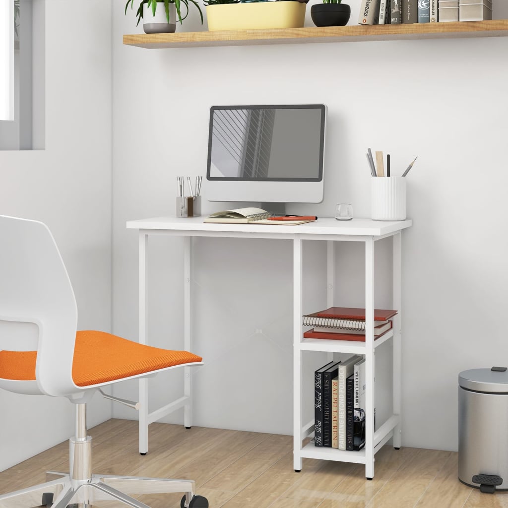 computerbord 80x40x72 cm MDF og metal hvid billede