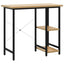 computerbord 80x40x72 cm MDF og metal sort og lys egetræsfarve