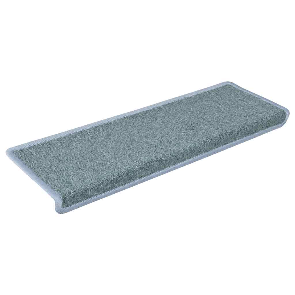 trappemåtter 15 stk. 65x21x4 cm havblå rektangulær kant