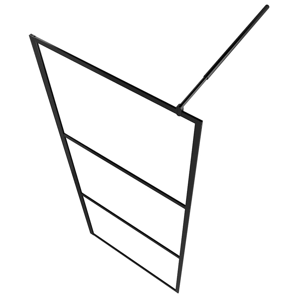 brusevæg 80x195 cm klart sikkerhedsglas sort
