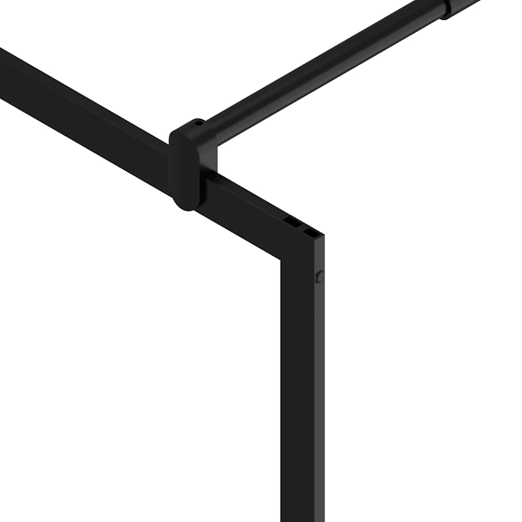 brusevæg 80x195 cm klart sikkerhedsglas sort