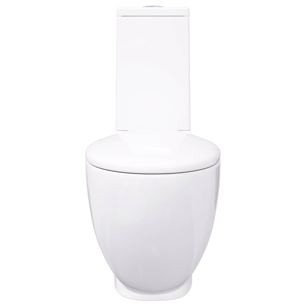 keramisk toilet afløb i bunden rund hvid