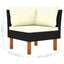 4-personers havesofa med hynder polyrattan sort
