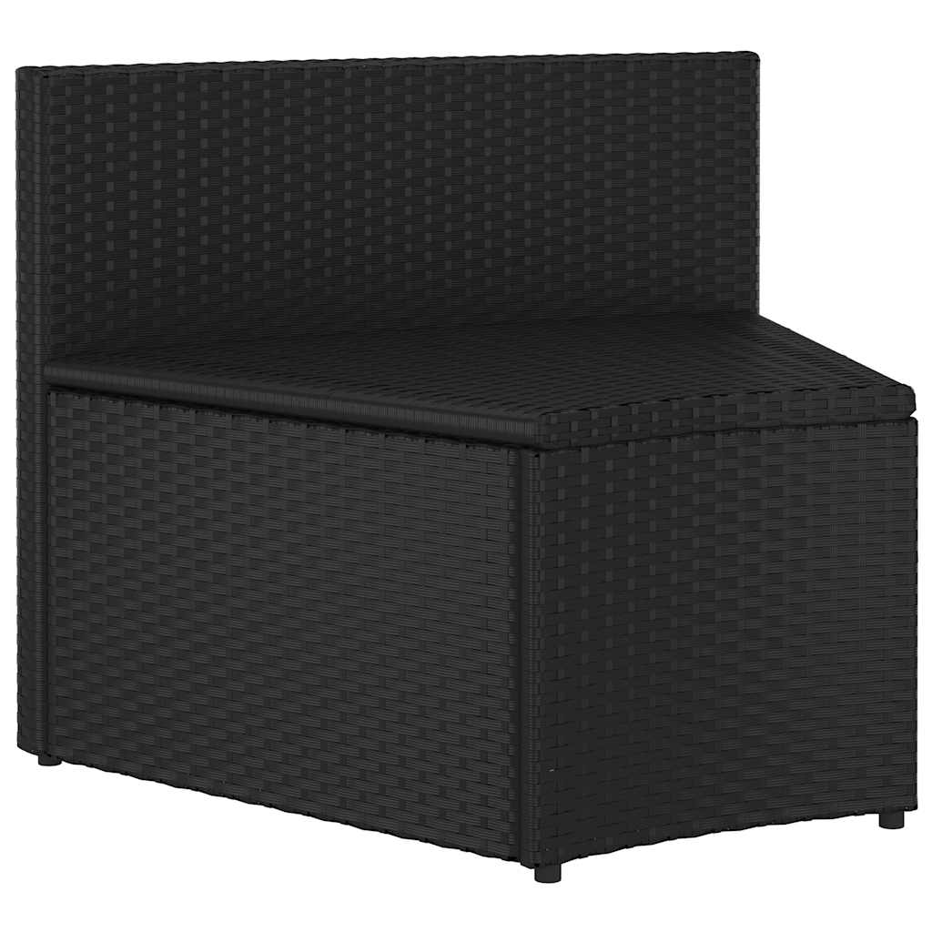 sofasæt til haven 7 dele med hynder polyrattan sort