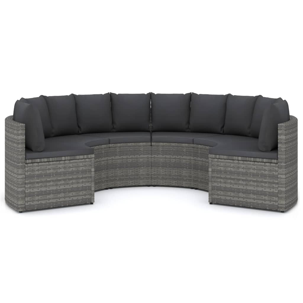 sofasæt til haven 6 dele med hynder polyrattan grå