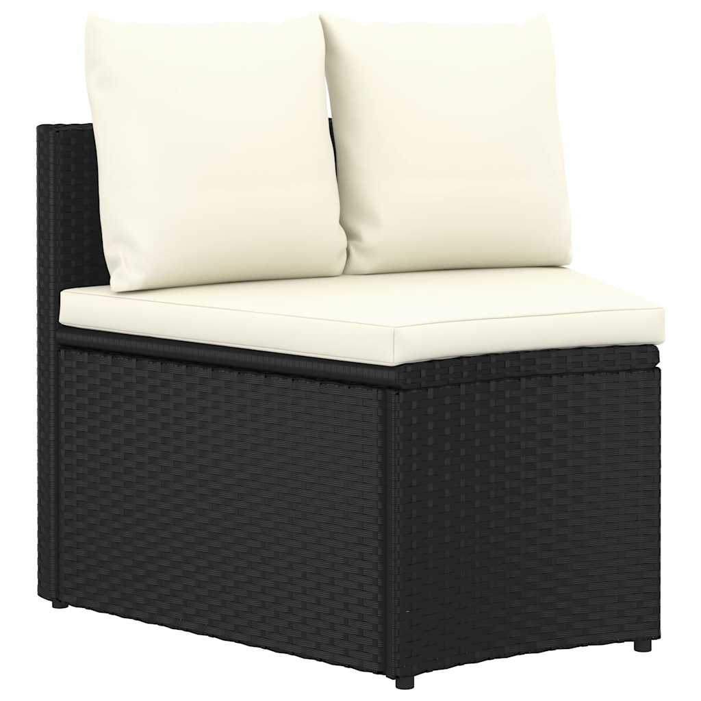 sofasæt til haven 9 dele med hynder polyrattan sort