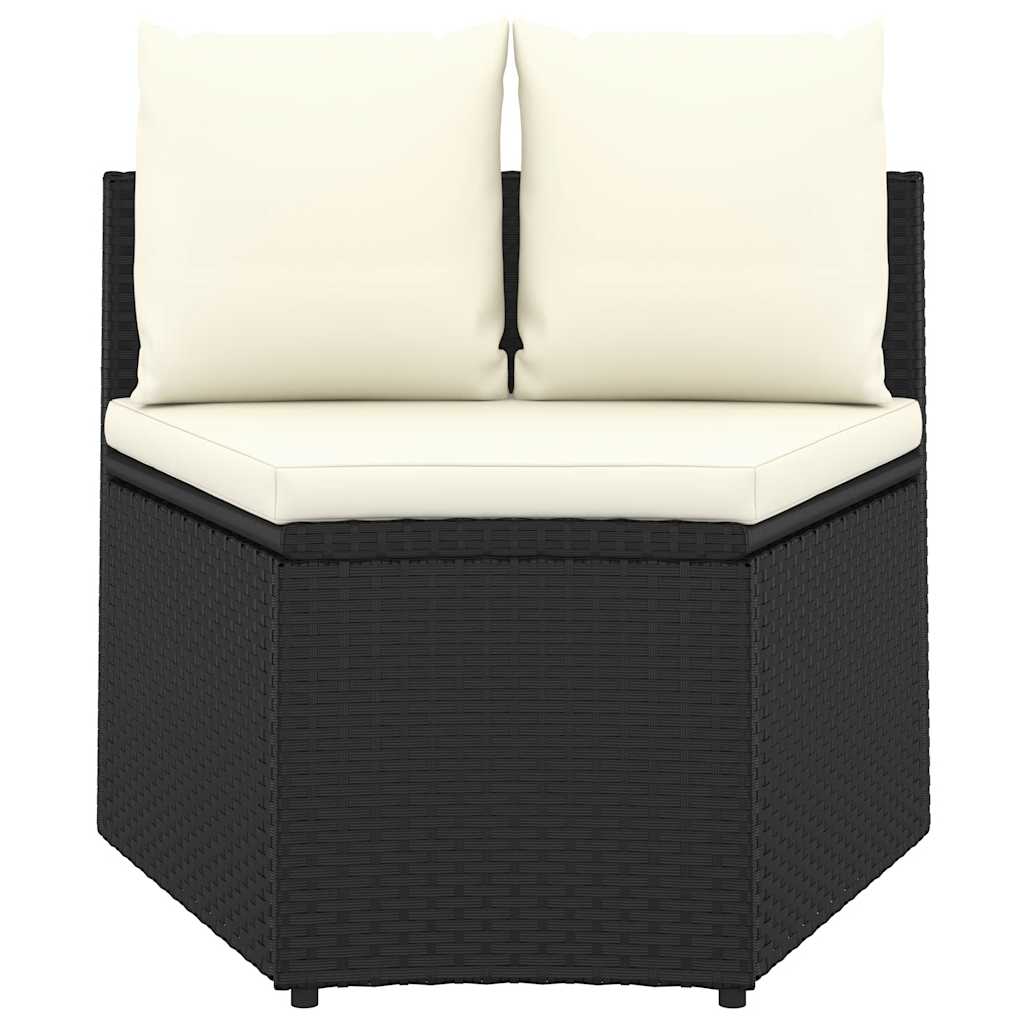 sofasæt til haven 9 dele med hynder polyrattan sort