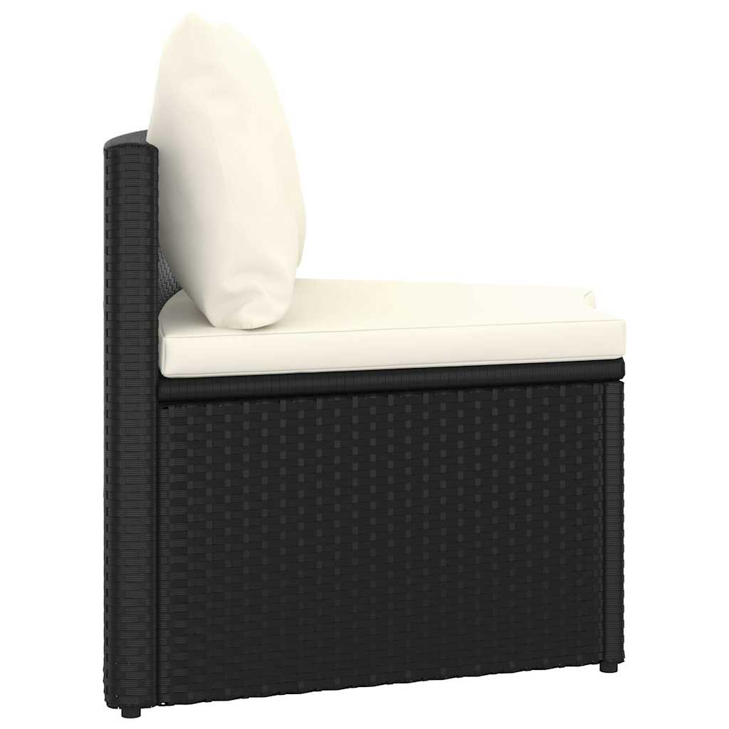 sofasæt til haven 9 dele med hynder polyrattan sort