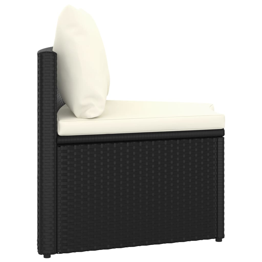 sofasæt til haven 8 dele med hynder polyrattan sort