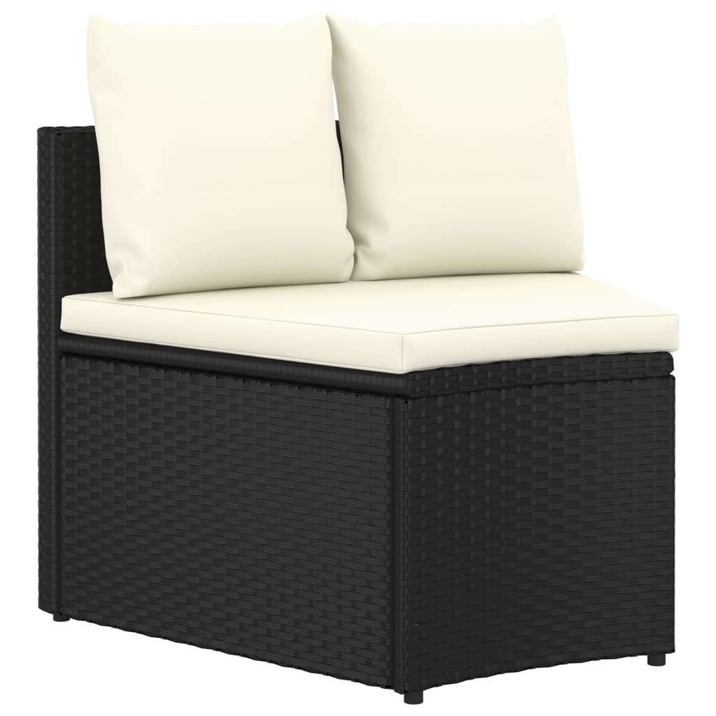 sofasæt til haven 5 dele med hynder polyrattan sort